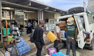 Concern staff load vehicles with tequipment and supplies before the teams depart to support targeted communities in North Kivu, Democratic Republic of Congo.