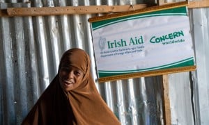 Falxado Siyad Jama (14), attending Tokyo Education in Emergencies School in Mogadishu, Somalia, funded by Irish Aid. Forced to flee Baidoa with her family six years ago due to armed conflict, Falxado has continued her education despite the challenges of displacement. Photo: Eugene Ikua/Concern Worldwide