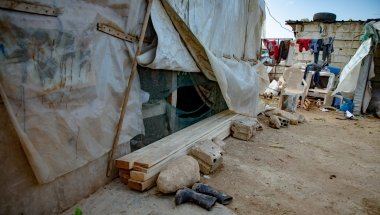 A makeshift shelter in Lebanon.