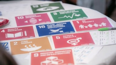 Sustainable Development Goals cards on table