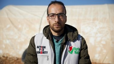 Muhammed, Field Project Officer, with Concern&#039;s in-country partner Syria Relief. Photo: Ali Haj Suleiman/DEC/Fairpicture