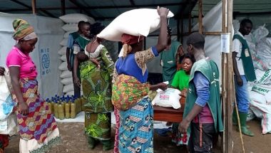 Programme participants receiving emergency aid last October in the DRC where Concern is scaling up its response while conflict continues 