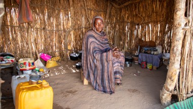 Dijda* at home in a refugee camp in eastern Chad. (Photo: Eugene Ikua/Concern Worldwide)