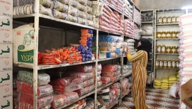 A shop where food can be purchased with food vouchers in Kobani. (Photo: Ahmad Al Aboud/Concern Worldwide)