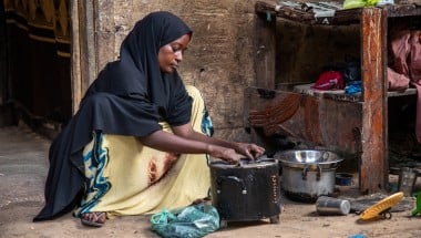 Idil* a mother of seven children, sells clothes and shoes in Wadajir district. Through a self-help group, she was able to enrol in various training programmes for business and household management, including improving how to solve household issues as a couple. The business training taught her how to read and write, as well as how to do maths and calculate her earnings. Photo: Mustafa Saeed/Concern Worldwide