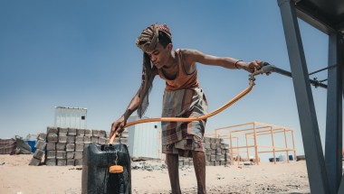 Concern repaired the water network and restored access to safe water for the internally displaced people affected by the sandstorm in Tuban district. Photo: Ammar Khalaf/Concern Worldwide