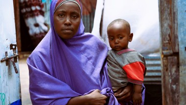 Mother-of-four Amburo whose one-year-old son was severely malnourished but received the treatment he needed from Concern health and nutrition programme in Mogadishu, Somalia, before she received cash-aid from the Somali Cash Consortium to help them rebuild their lives.
