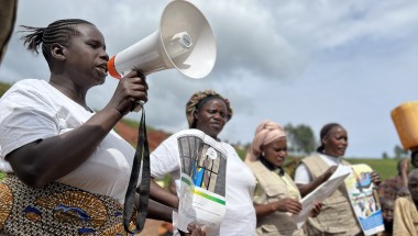 The SOFEPADI team raises awareness in the community about GBV. Photo: SOFEPADI