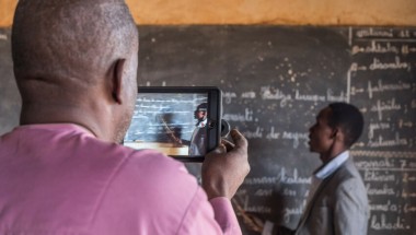 Teachers filming their lessons for review and feedback. Photo: Concern Worldwide.