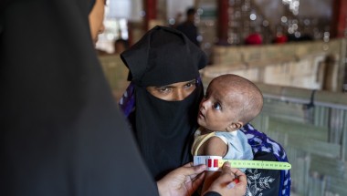 Ismat Ara* (42) visits a Concern nutrition centre with her malnourished child Ashmita* (9 months)