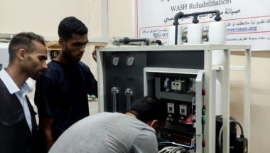 Concern is providing funding and technical support for a water filtration unit at Al Rantisis Hospital in Gaza city. Photo: CESVI 