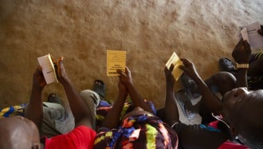 A VSLA meeting at Magborkorr in Sierra Leone. Photo: Kieran McConville/Concern Worldwide