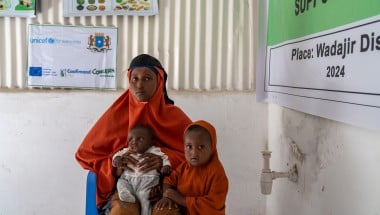 Naima* (22) is married with two young daughters: Jamilah* who is 2 years and 8 months old, and Leyla* who is 6 months old. She and her daughters currently in Wadajir District, Banadir Region, after fleeing violence and drought at home. Photo: Eugene Ikua/Concern Worldwide