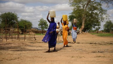 Women collecting water at new water point near Dog Dore, Sila Province, Chad. Photo: Concern Worldwide.