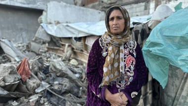 Manila* and her family were displaced to Rafah then to Al-Nuseirat. They are suffering from hunger and thirst. They have no tents, food or water. "Life is harsh and full of suffering". Photo: Khalil Adwan