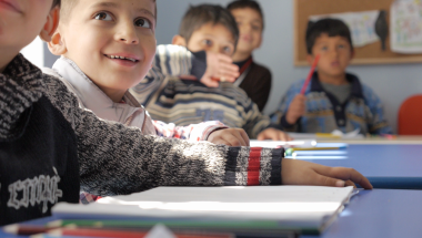 Syrian refugee children attending class. Photo: Concern Worldwide
