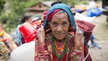 A beneficiary at an aid distribution. Photo: Concern Worldwide. 