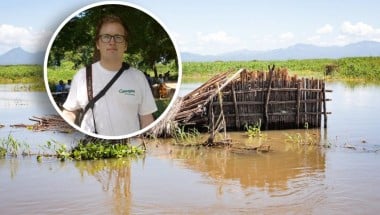 A scene of devastation in Malawi after Cyclone Idai and Gavin Douglas (inset). Photo: Concern Worldwide