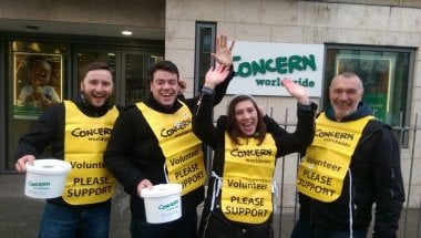 Concern Fast volunteers outside Concern&#039;s offices in Dublin. Photo: Concern Worldwide. 