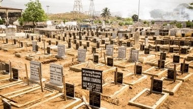 Thousands of graves at Kingtom cemetary in Sierra Leone.