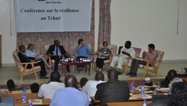 The photo shows discussants at the Chad conference on resilience to food and nutrition crisis which took place in N&#039;Djamena, Chad, 2013. Photo: Connell Foley / Concern Worldwide.