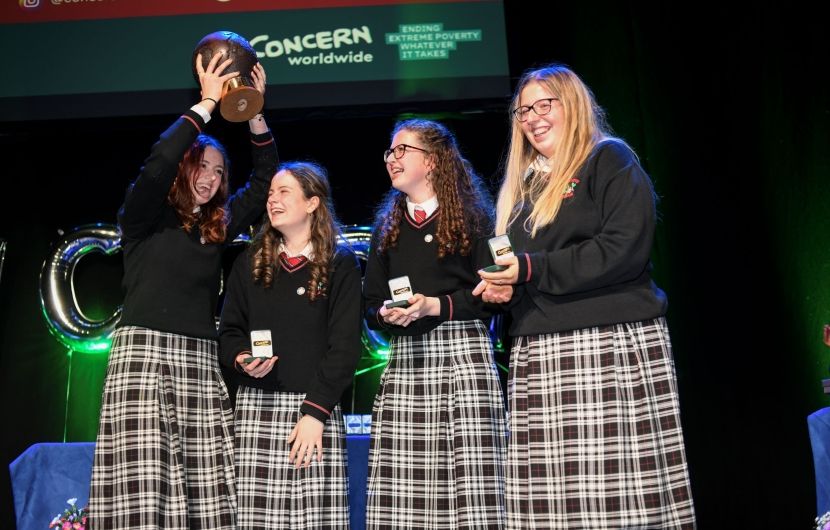 Concern Debates champions from Hazelwood College Aisling O'Connor, Amy O'Gorman, Regina Burke and Lucy O'Gorman at The Helix, Dublin in a competition that 177 contested...