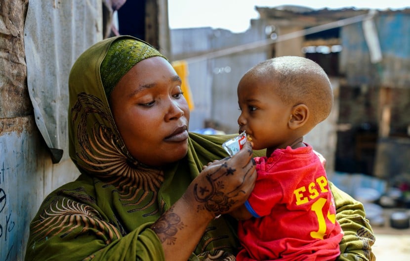 Mariam* (30) lives with her eight children live in a camp for displaced people near Robda, Somalia. All her children have received nutritional support at the Ceeldacas maternal & child health centre (MCH). Concern and the European Union support families like Mariam’s ensuring access to health centres and nutrition services.