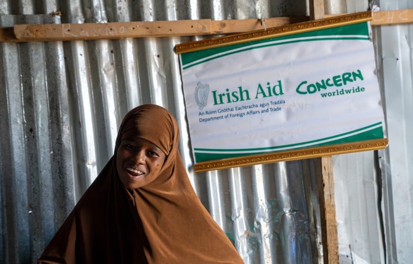 Falxado Siyad Jama (14), attending Tokyo Education in Emergencies School in Mogadishu, Somalia, funded by Irish Aid. Forced to flee Baidoa with her family six years ago due to armed conflict, Falxado has continued her education despite the challenges of displacement. Photo: Eugene Ikua/Concern Worldwide
