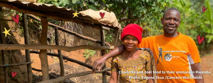 Two people smile in Rwanda