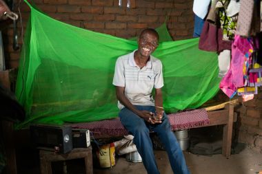 Lucius is so glad that he can now keep his five children safe through the night in Malawi.