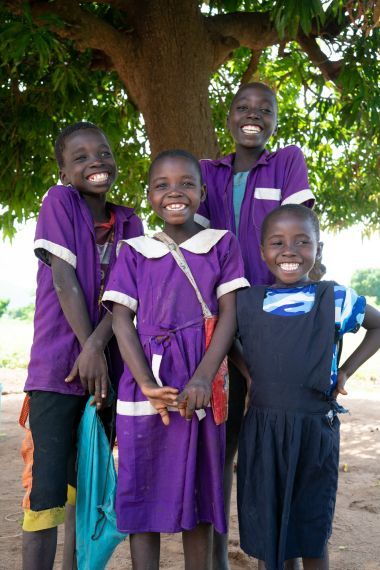 Yohane, 13, Yesaya, 10, Salayi, 8 and Luth, 6, are dressed and ready for school in Malawi thanks to Concern supporters.