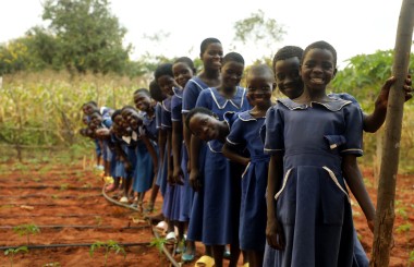 Students from Mkumba Primary School