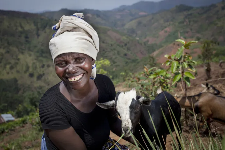 Meresiyana Cimpaye (40F) with her goats. Photo: Abbie Trayler-Smith / Concern Worldwide. Meresiyana Cimpaye (40F) with her goats. Photo: Abbie Trayler-Smith / Concern Worldwide.