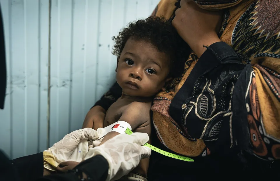 Basam* attends a Concern supported health clinic in Yemen