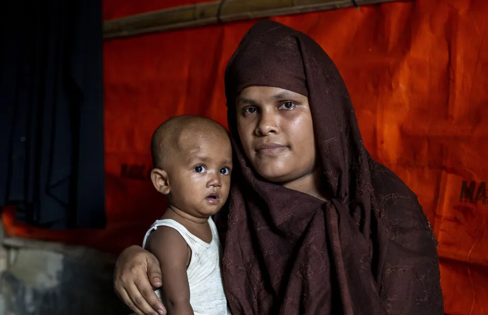 A mother and baby in Cox's Bazar