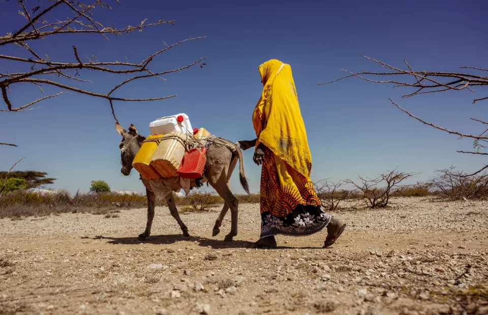 Mako Nur Huseein with her donkey in Somaliland