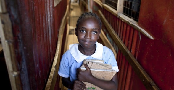 Elizabeth attends St Francis School thanks to a cash transfer provided by Concern to her parents. Photo: Abbie Trayler-Smith / Panos Pictures / Concern Worldwide.