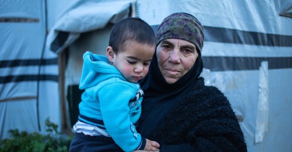 Ayda pictured with her grandchild