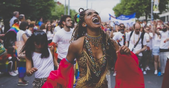 Alessandra Azevedo is an Afro-Brazilian Dancer with Go Dance for Change pictured here at Dublin Pride