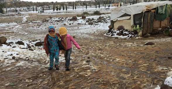 A photo taken at an informal refugee settlement in northern Lebanon after Storm Vladimir in January 2016. Photo: Concern Worldwide.