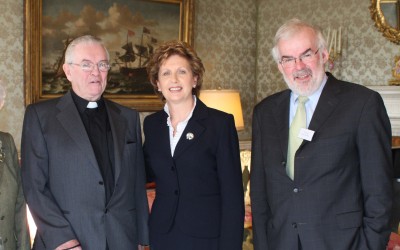 President McAleese acknowledges Concern's 40 years service to the poor....President McAleese, welcomed almost 200 staff members-past and present, fundraisers and supporters from all over Ireland this Wednesday to mark Concern's 40th anniversary. Included in our picture above with President McAleese are Fr Aengus Finucane and Tom Arnold, Chief Executive, Concern. Photo: Liam Burke / Concern Worldwide.
