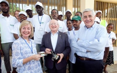 President Michael D. Higgins during his visit to the Concern office in Gambella, Ethiopia. Photo: Fennells Photography