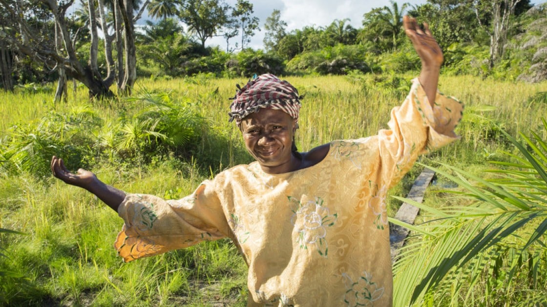 Maria Sankoh farming in Sierra Leone