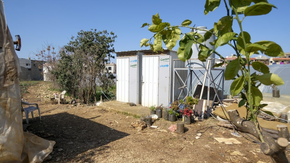 Latrines built by Concern on an informal settlement for Syrian refugees. Photo: Darren Vaughan