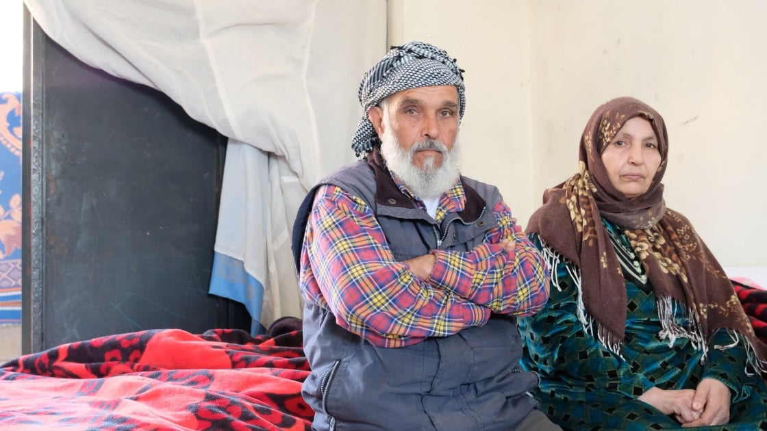 Wahid (66) and Sania (56) live in a petrol station storeroom. Concern has helped install windows, a toilet and electricity supply and negotiated a rent freeze for 12 months. Photo: Darren Vaughan