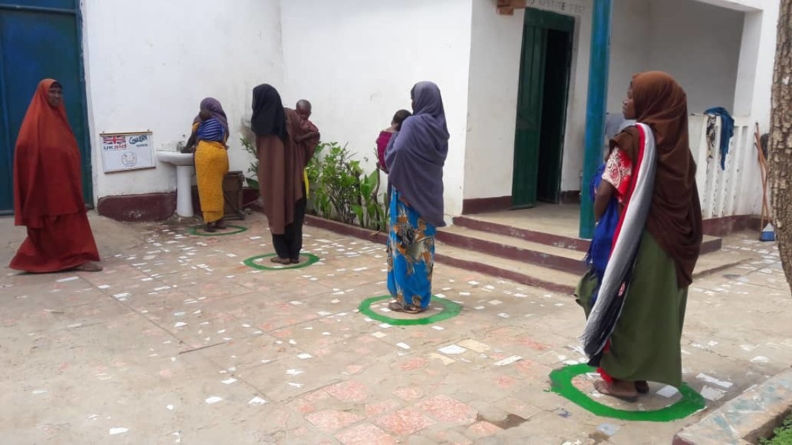 Social distancing and hand-washing measures have been introduced in our health facilities in Somalia. Photo: Concern Worldwide