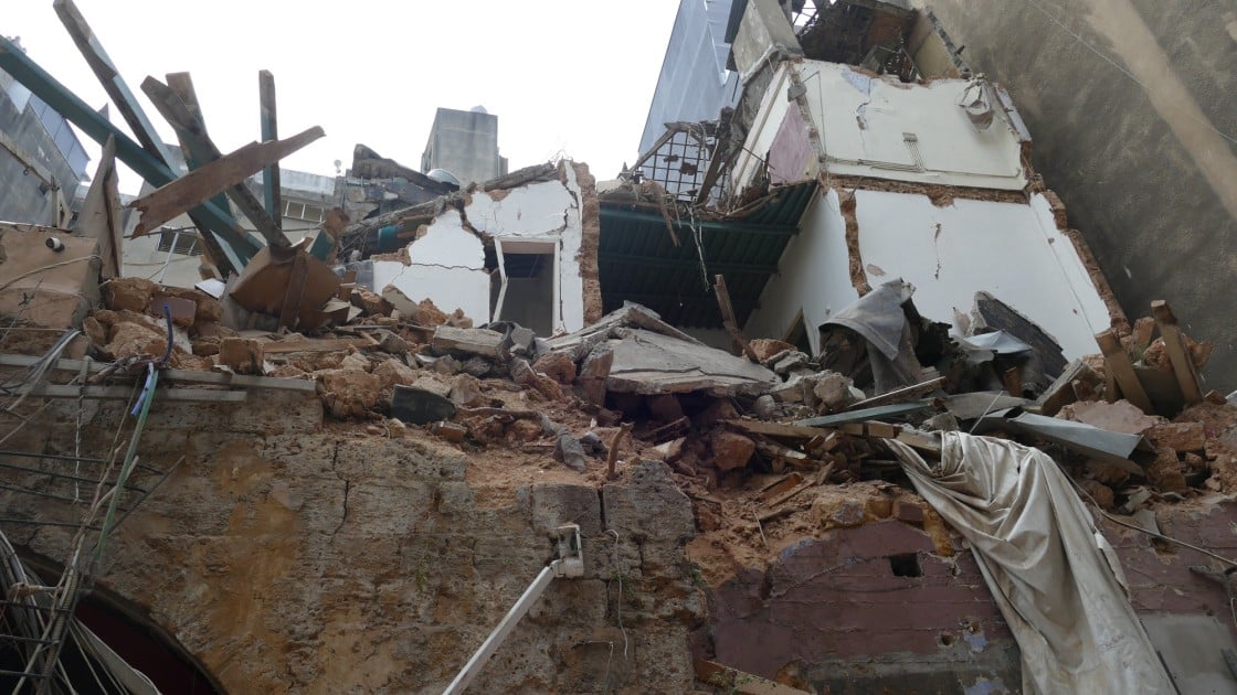 Destruction to buildings in Beirut caused by the blast on August 4. Photo: Dom Hunt / Concern Worldwide