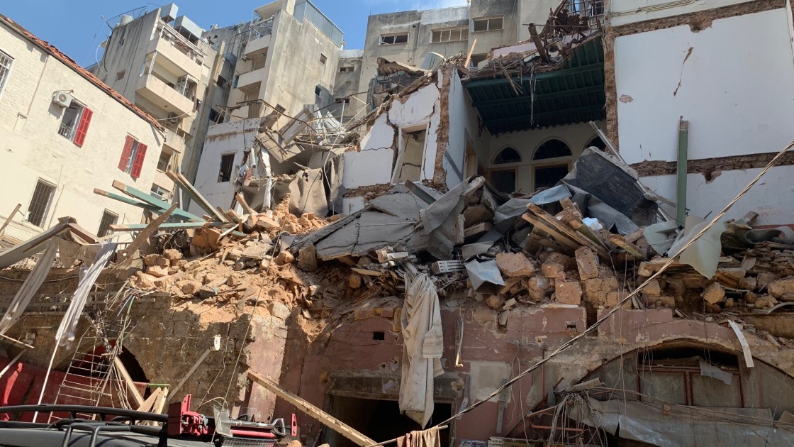 The remains of a building after the explosion in Beirut on August 4. Photo: Concern's Alliance 2015 Partner ACTED