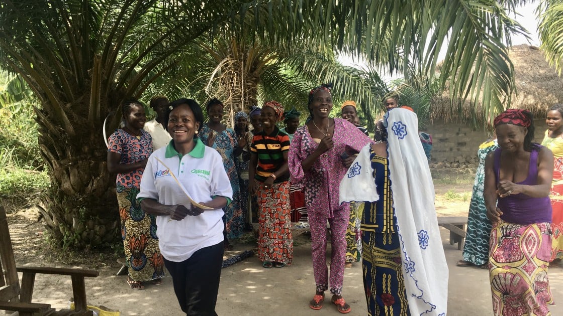 Field Assistant Social Cohesion Madeleine Nzabba during a session with a local women association. Photo: Emma Howie