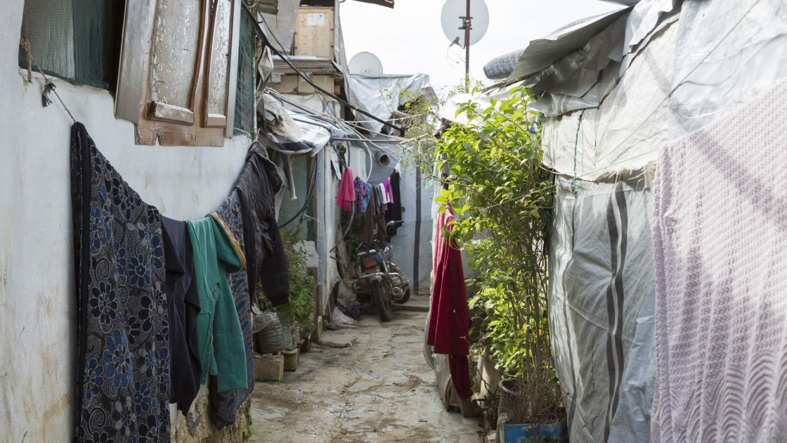 Informal tented settlement in North Lebanon